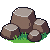 rock formation, grass base